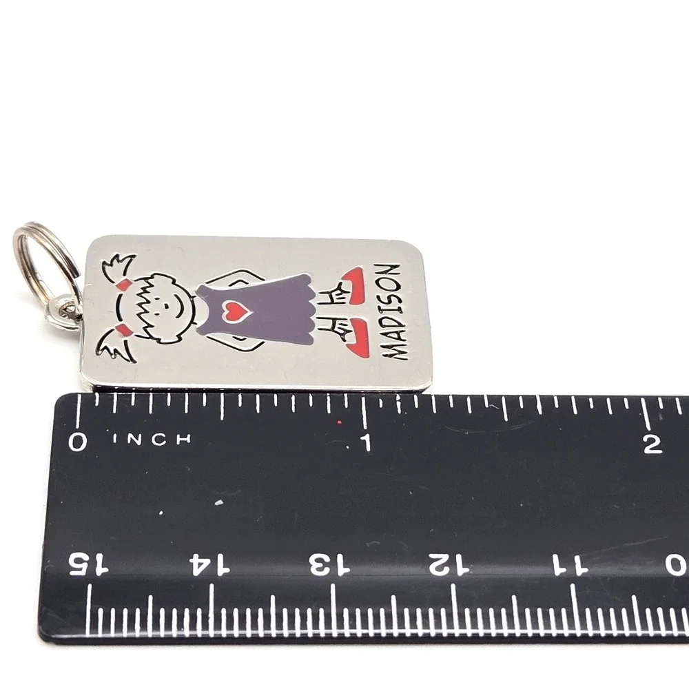 Personalized Name 'Madison' Charm Bracelet Set‎ Girl Silver Tone Gemstone Enamel